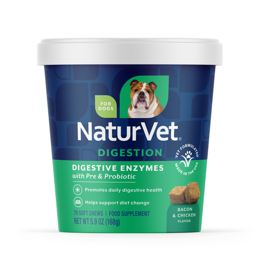 NaturVet Digestive Enzymes Plus Probiotic Soft Chew for Dogs - 70's
