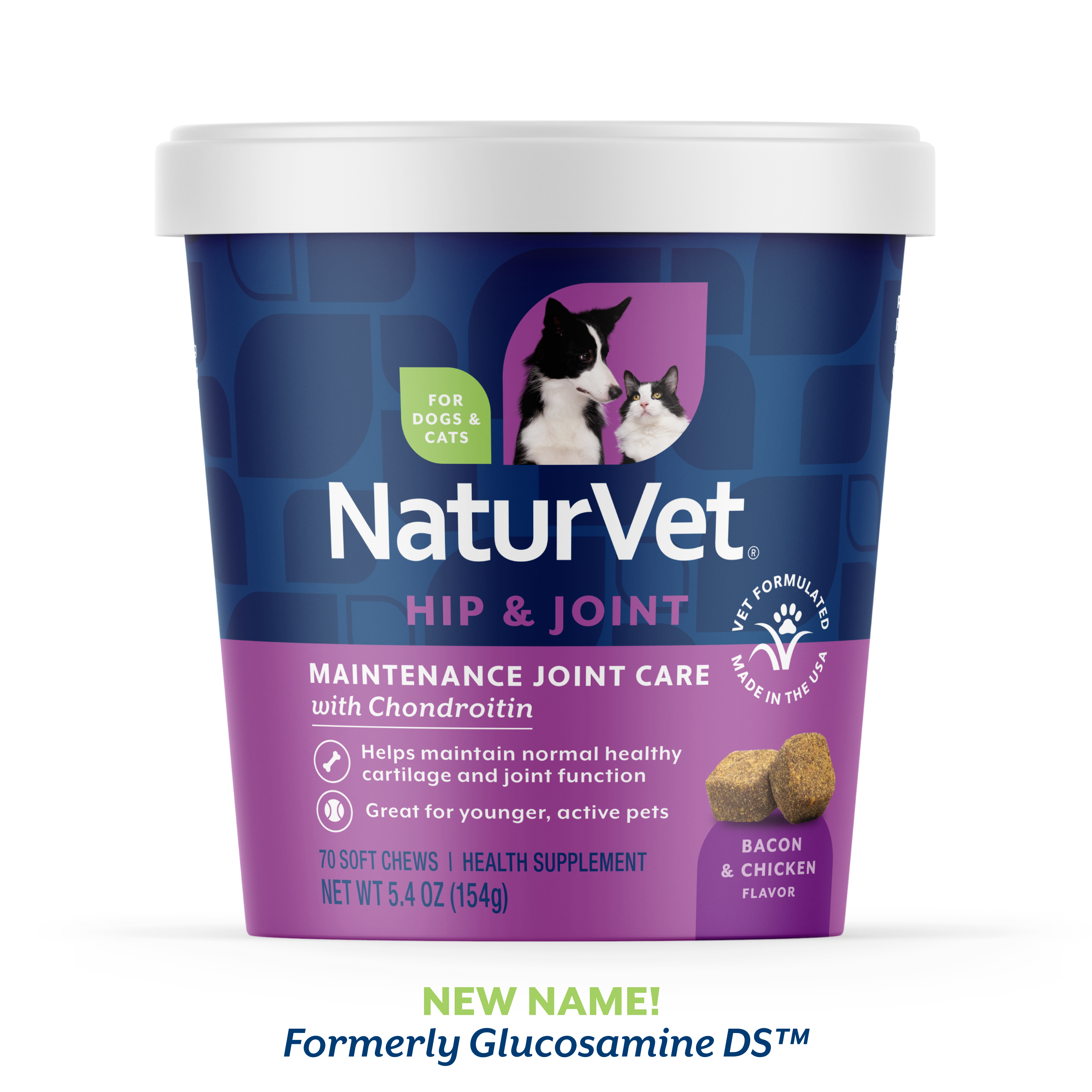 NaturVet Glucosamine DS - Soft Chew Cup for Dogs - 70 chews
