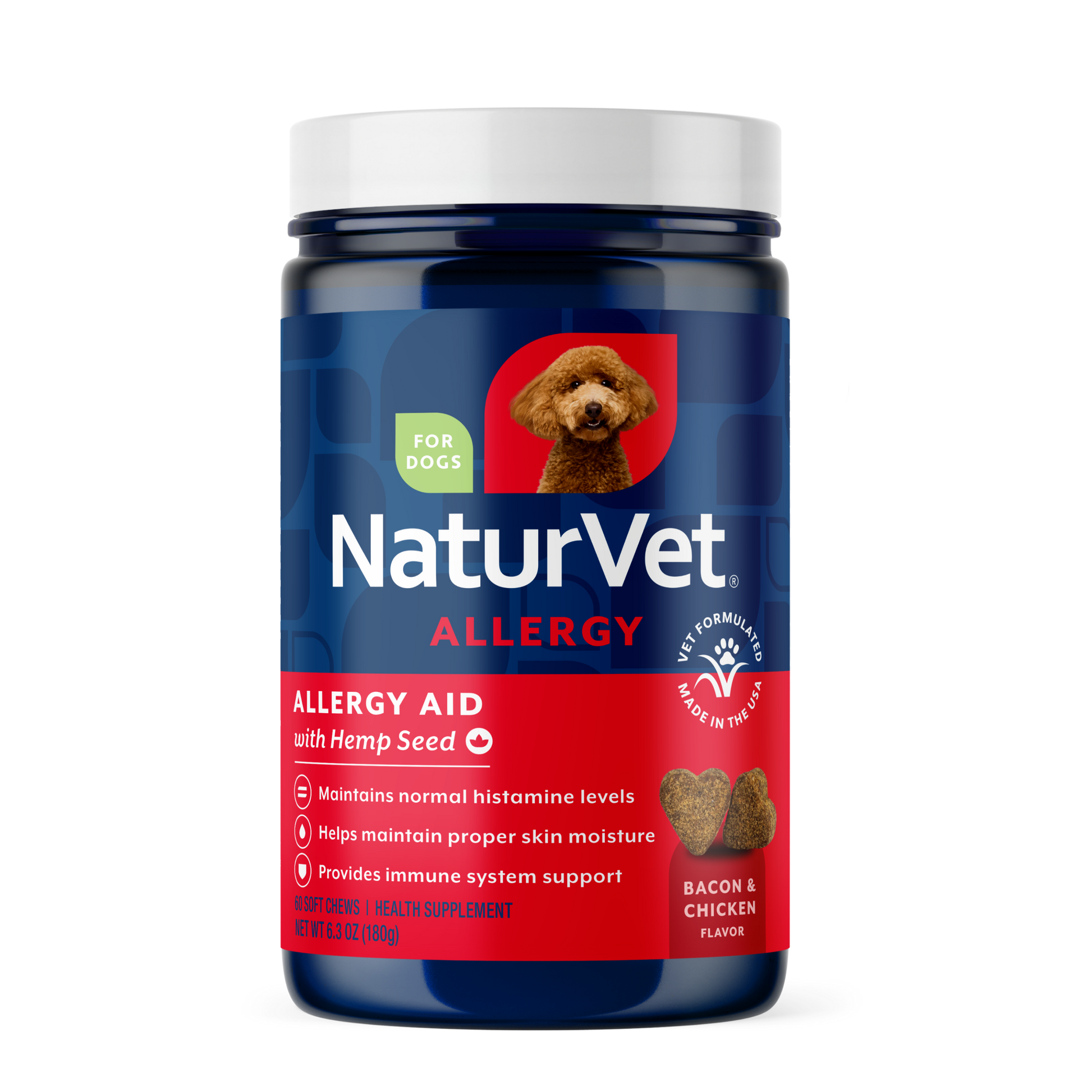 NaturVet Allergy Aid Hemp - Soft Chew - 60ct