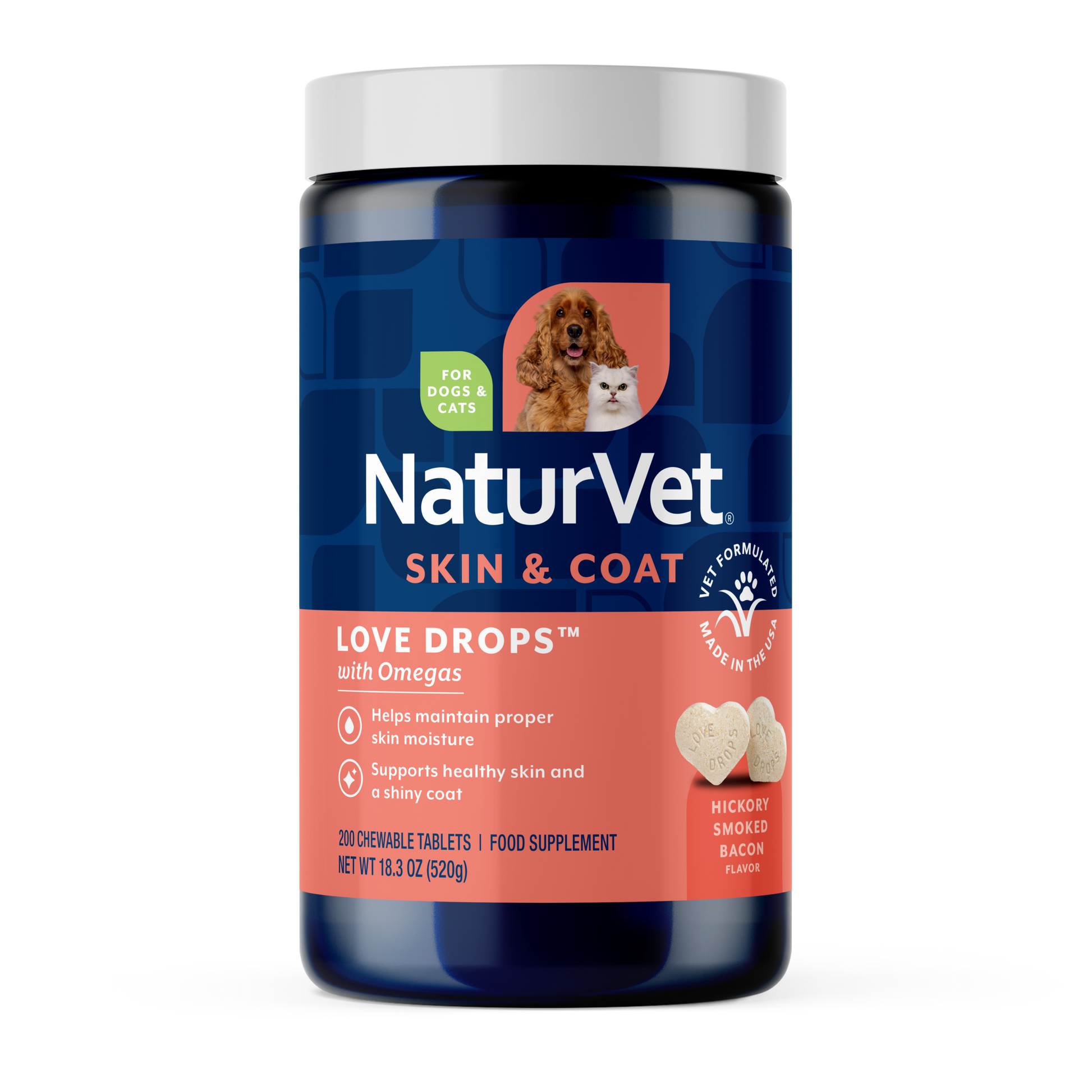 NaturVet Love Drops Multivitamin - Peanut Butter, Liver & Garlic Flavored - 200's