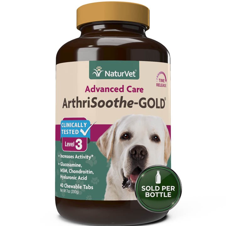 NaturVet ArthriSoothe-GOLD Tablets - Time Released for Dogs & Cats 40's - 1 Bottle
