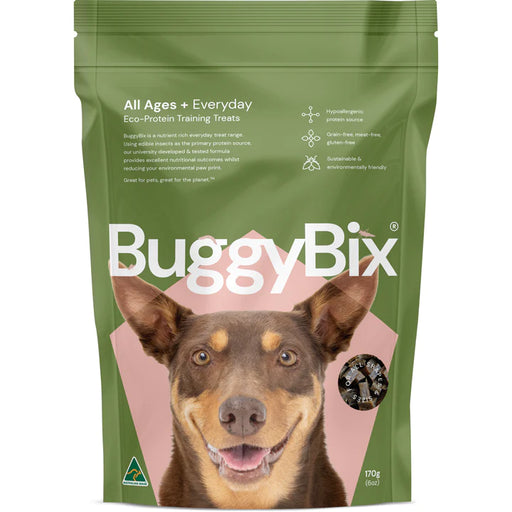 BuggyBix - Dried Treats For Dogs - All Ages + Everyday Eco-Protein Training Treats - 170g