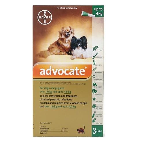 Bayer - Advocate for Dogs 4 kg or below - 3 Tubes - PetProject.HK