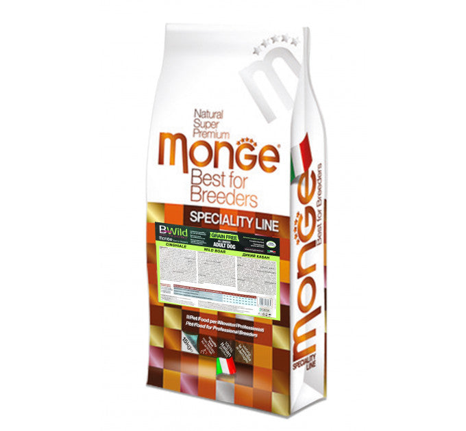 Monge - BWild All Breeds Adult Dry Dog Food - Wild Boar - 15KG