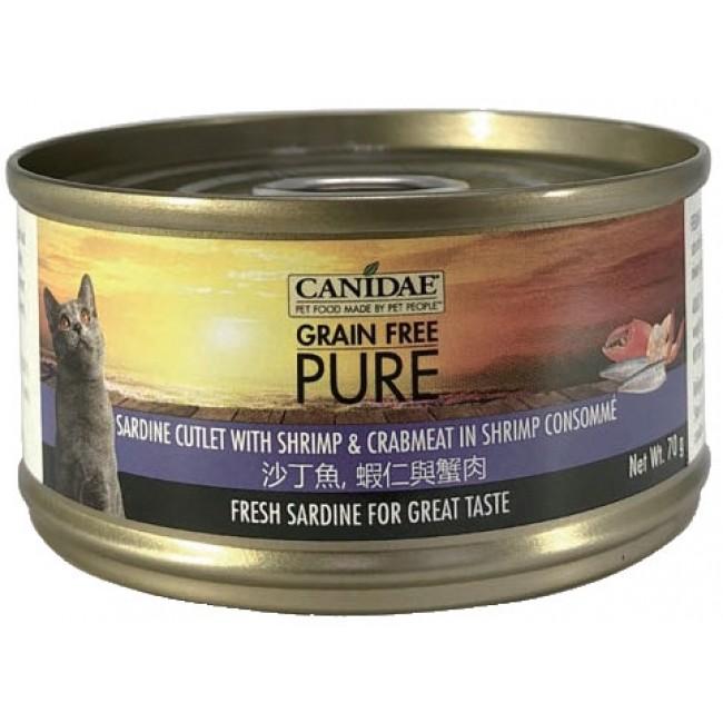 Canidae - PURE Sardine Cutlet With Shrimp and Crabmeat in Shrimp Consomme Canned Cat Food - 70G (4 cans) - PetProject.HK