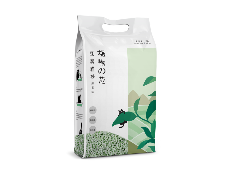 Natural Core - All Clumping Tofu Cat Litter Green Tea Scent 8L Cats