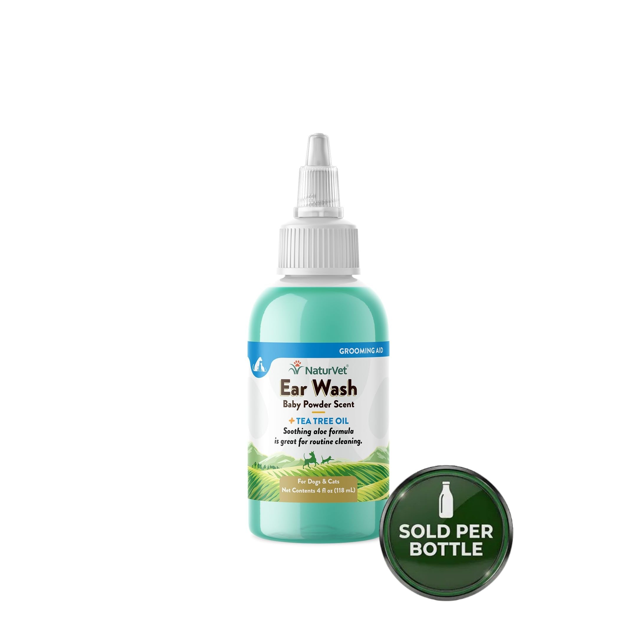 NaturVet Ear Wash with Tea Tree Oil - 4oz - 1 Bottle