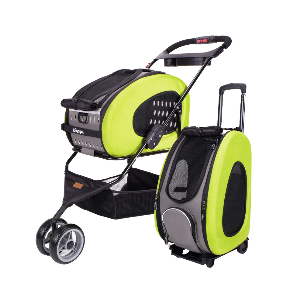 Ibiyaya - 5-in-1 Combo EVA Pet Carrier/Stroller - Green - PetProject.HK
