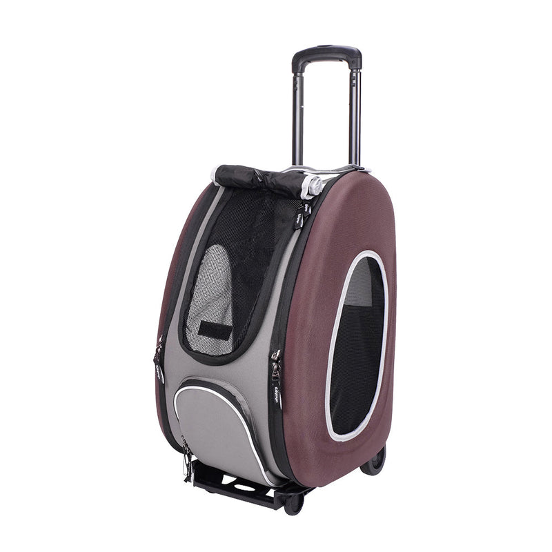 Ibiyaya - EVA Pet Carrier/ Pet Wheeled Carrier - Brown - PetProject.HK