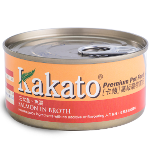 Kakato - Canned Dog and Cat Food - Salmon in Broth - 70G (4 cans) - PetProject.HK
