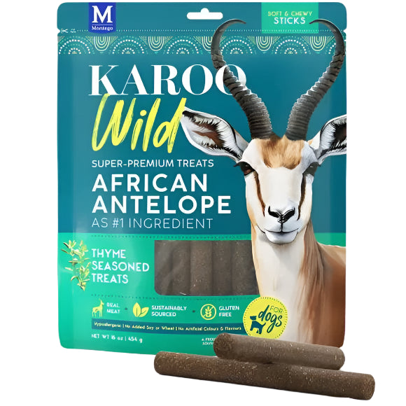Karoo Wild - Treats for Dogs - African Antelope Meat Snack - Thyme Sticks - 454G