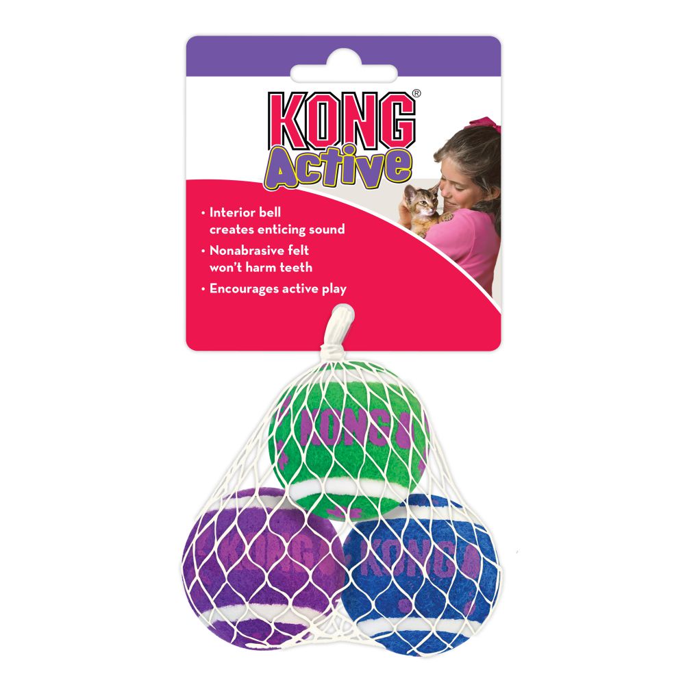 Kong - Cat Active Tennis Balls with Bells - PetProject.HK