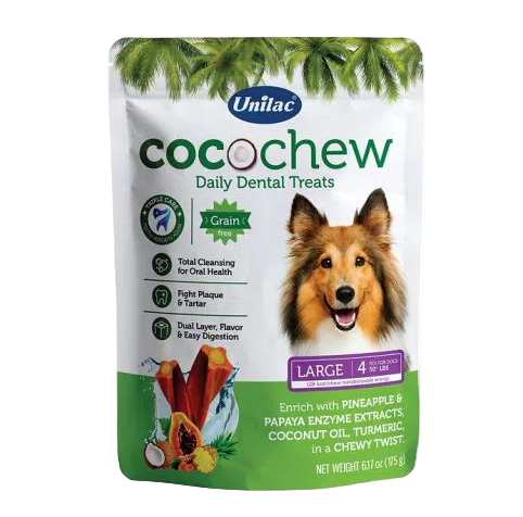 Unilac - Cocochew Dental Treats For Dogs Large Size 175G (4Pcs)