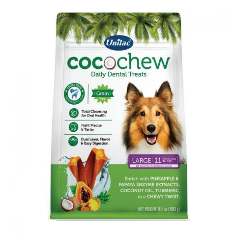 Unilac - Cocochew Dental Treats For Dogs Large Size 500G (11Pcs)
