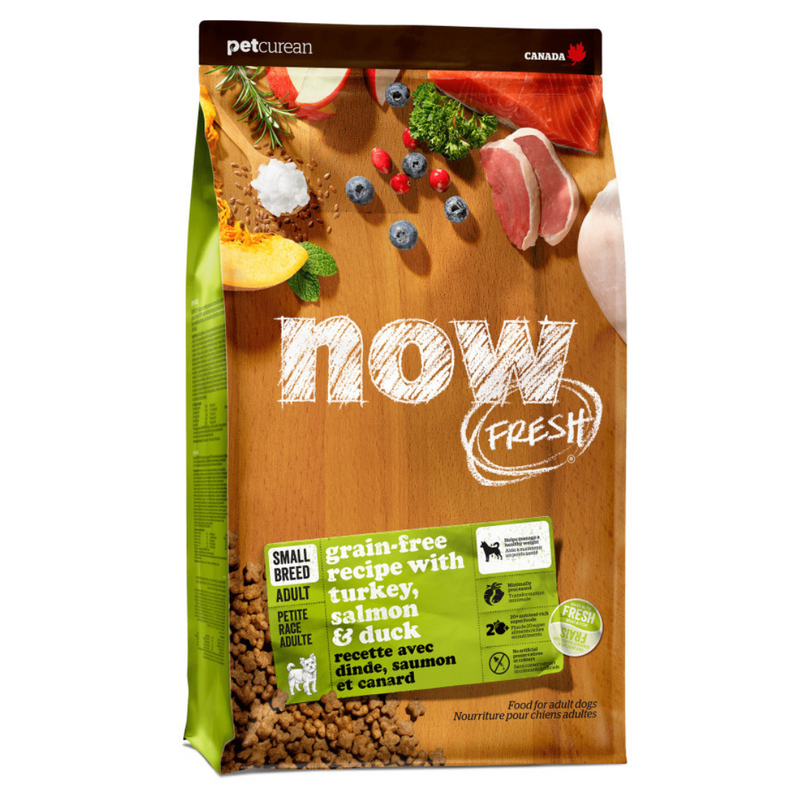 Now Fresh - 無穀物小型犬成犬乾糧 - 火雞、鮭魚和鴨肉 - 12磅