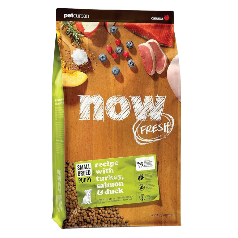 Now Fresh - GRAIN FREE Small Breed Puppy Dry Dog Food - Turkey, Salmon & Duck - 12LB