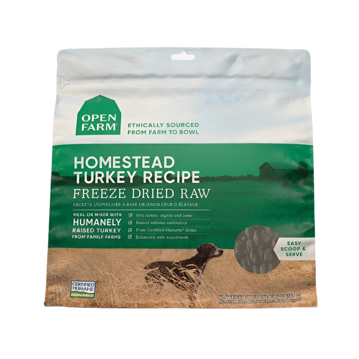 Open Farm - Dry Food For Dogs Grain Free Freeze Dried Raw Homestead Turkey Recipe 13.5Oz (Min. 2