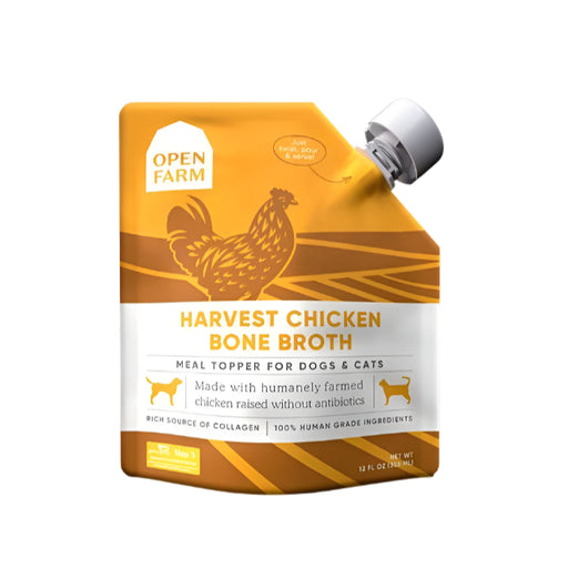 Open Farm - Wet Food For Cats & Dogs Grain Free Bone Borth Harvest Chicken Recipe 12Oz (Min. 12