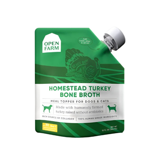 Open Farm - Wet Food For Cats & Dogs Grain Free Bone Borth Homestead Turkey Recipe 12Oz (Min. 12