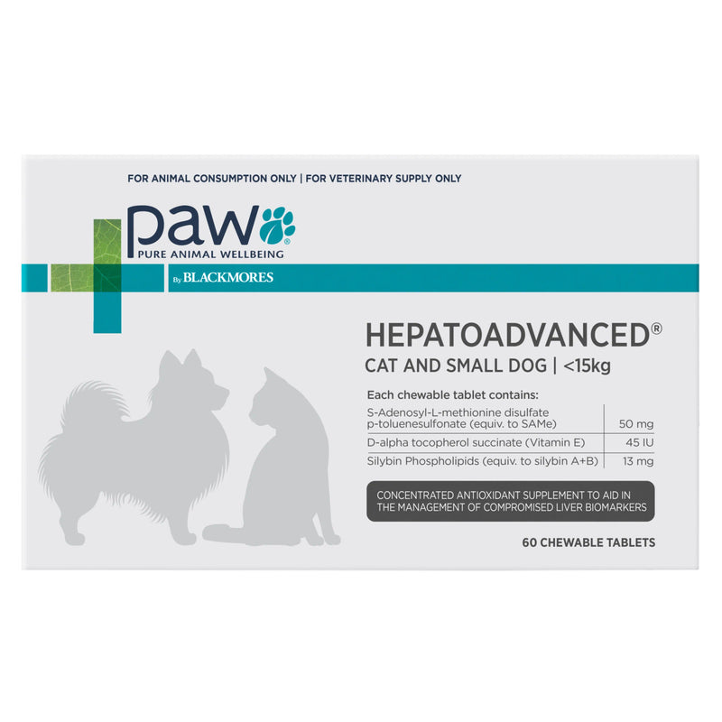 PAW by Blackmores - Supplements for Small Dogs & Cats - HepatoAdvanced Liver Health - 60TABS