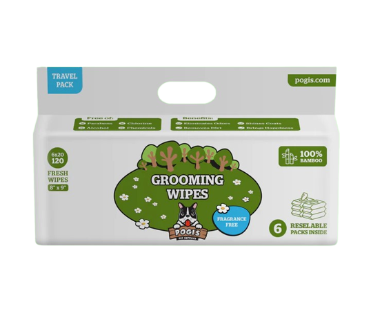 Pogis Pet Supplies - Grooming Wipes Unscented 120 Packs 20 X 23 Cm Dogs & Cats