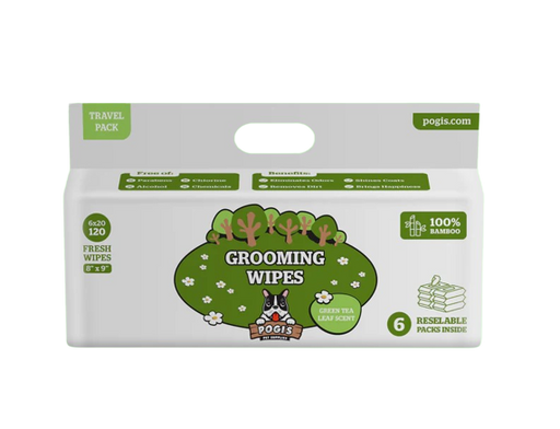 Pogis Pet Supplies - Grooming Wipes Green Tea 120 Packs 20 X 23 Cm Dogs & Cats
