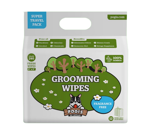 Pogis Pet Supplies - Grooming Wipes Unscented 240 Packs 20 X 23 Cm Dogs & Cats