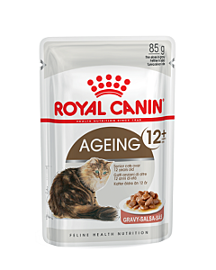 Royal Canin - Adult Cat Wet Food - Ageing 12+ (Gravy) in Pouch - 85G (Box of 12) - PetProject.HK
