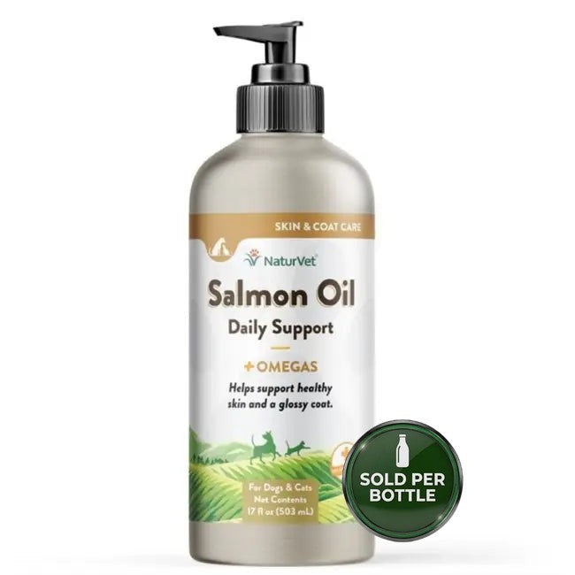 NaturVet Salmon Oil - Unscented for Dogs & Cats - 8.75oz - 1 Bottle