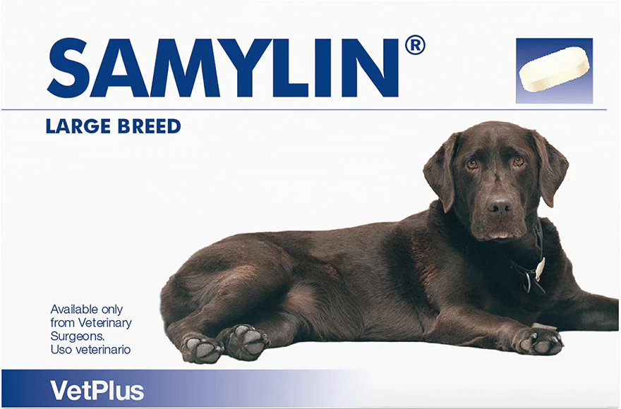Vetplus - Samylin Hepatic Supplement For Large Breed Dogs (30-40Kg) 30Tabs & Cats