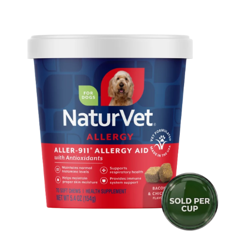 NaturVet Aller-911 Allergy Aid Plus Antioxidants - Soft Chew Cup for Dogs - 70's - 1 Cup - PetProject.HK