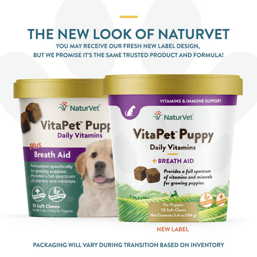NaturVet VitaPet Puppy Plus Breath Aid - Soft Chew - 70's