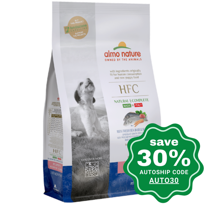 Almo Nature - Dry Food For Medium/large Dogs Hfc Natural Puppy Fresh Sea Bass & Bream 1.2Kg