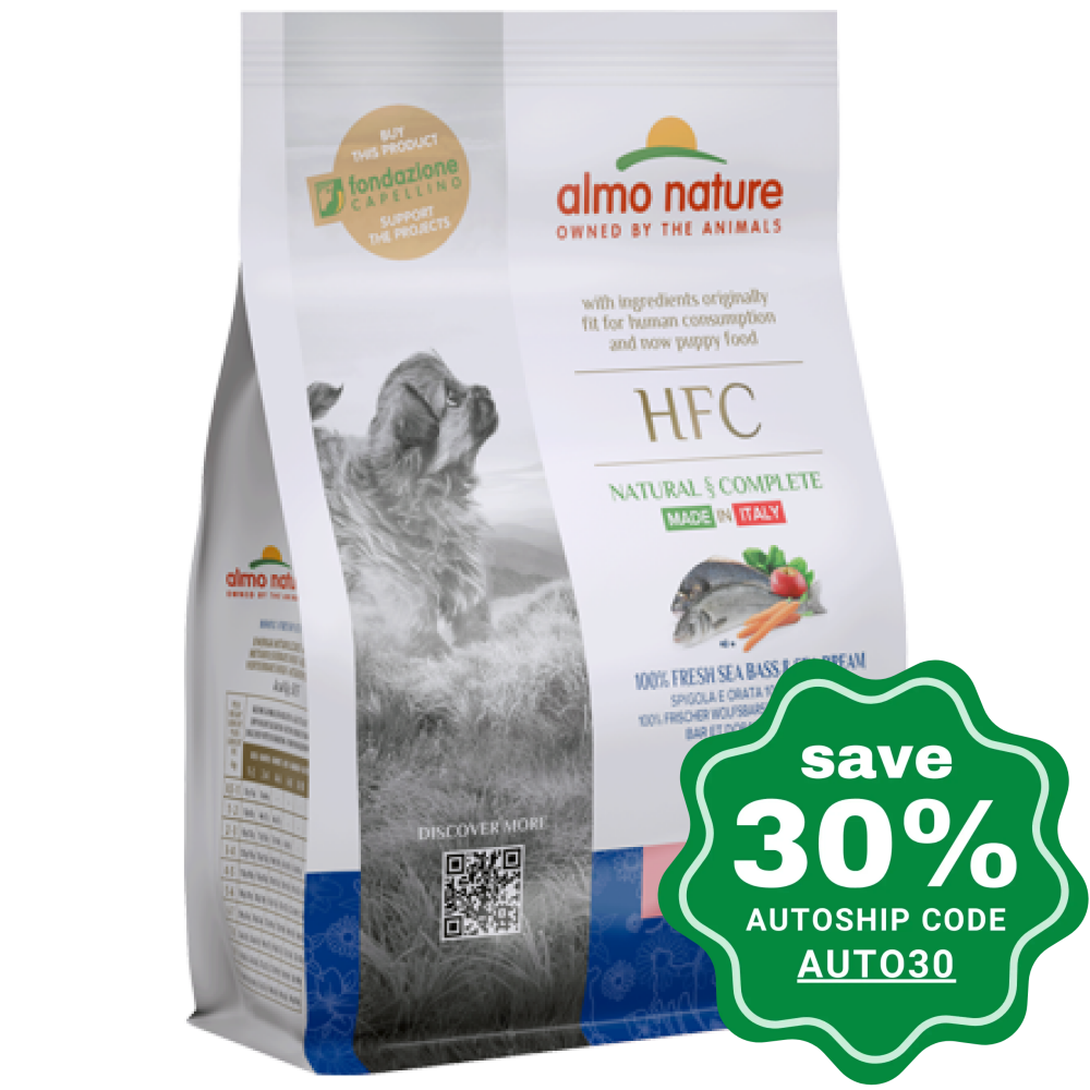 Almo Nature - Dry Food For Small Dogs Hfc Natural Puppy Fresh Sea Bass & Bream 300G