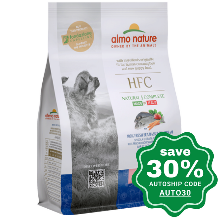 Almo Nature - Dry Food For Small Dogs Hfc Natural Puppy Fresh Sea Bass & Bream 300G