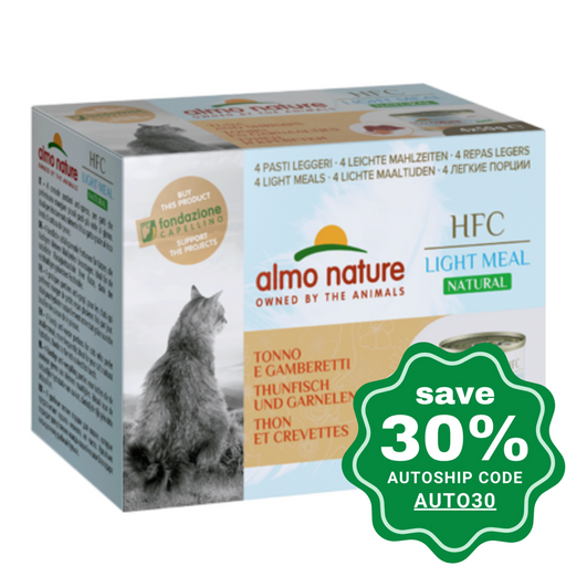 Almo Nature - Wet Cat Food Hfc Natural Light Meal Tuna & Shirmps 50G (Min. 12 Cans) Cats