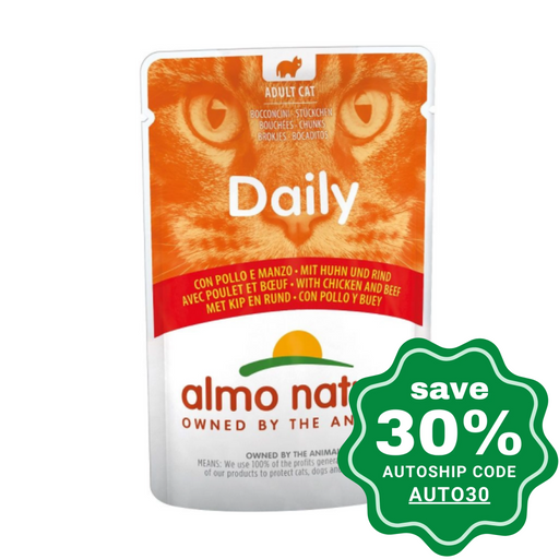 Almo Nature - Wet Food For Cats Daily Menu Chicken & Beef 70G (Min. 30 Pouches)