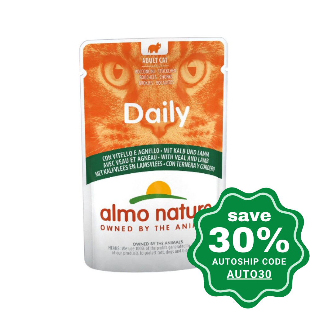 Almo Nature - Wet Food For Cats Daily Menu Veal & Lamb 70G (Min. 30 Pouches)