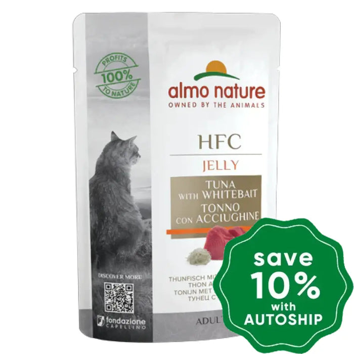 Almo Nature - Wet Food For Cats Hfc Jelly Tuna With Whitebait 55G (Min. 24 Pouches)
