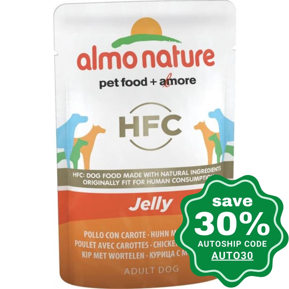 Almo Nature - HFC Jelly Wet Dog Food - Chicken & Carrot - 70G (min. 24 Pouches) - PetProject.HK