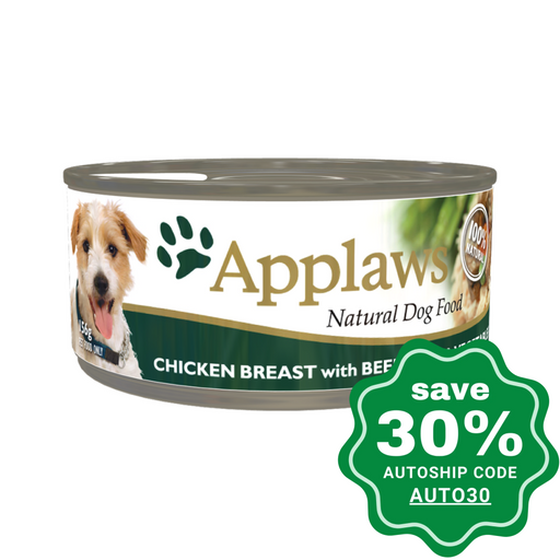 Applaws - Chicken Breast With Beef Liver And Vegetables Canned Dog Food 156G (Min. 16 Cans) Dogs