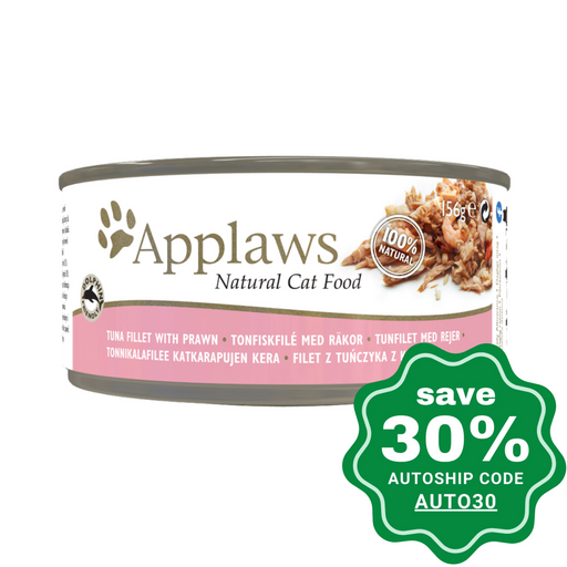 Applaws - Tuna Fillet With Prawn Canned Cat Food 156G (Min. 12 Cans) Cats