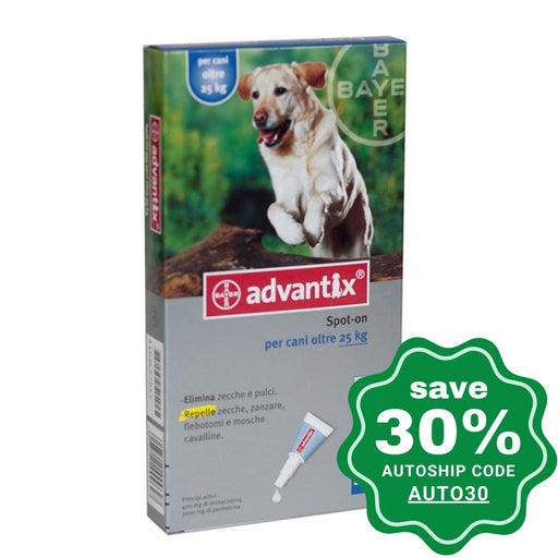 Bayer - Advantix for Dogs 25-40 kg - 4 Tubes - PetProject.HK