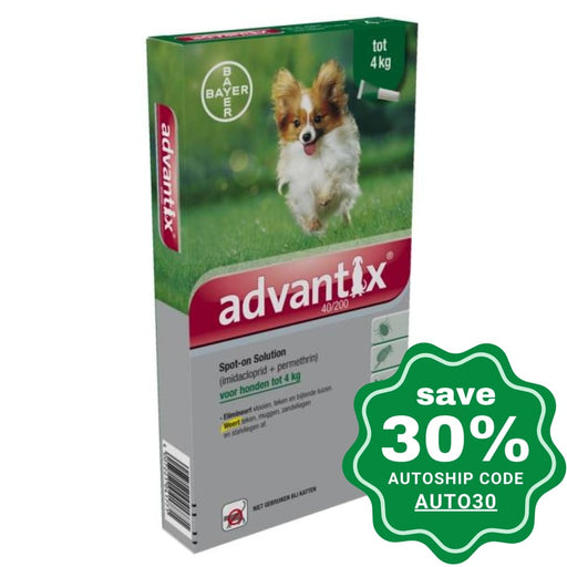 Bayer - Advantix for Dogs 4 kg or below - 4 Tubes - PetProject.HK