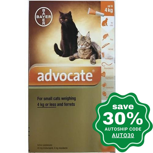 Bayer - Advocate For Cats 4 Kg Or Below 3 Tubes