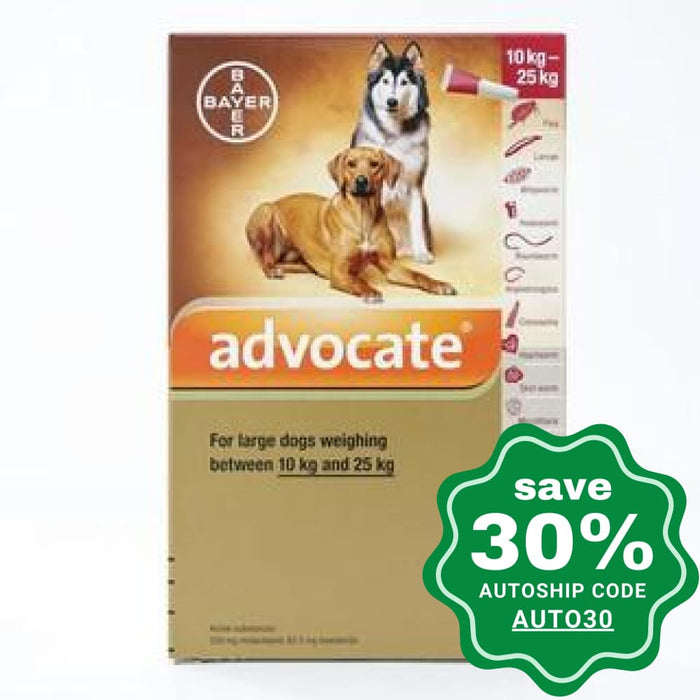 Bayer - Advocate for Dogs 10-25 kg - 3 Tubes - PetProject.HK