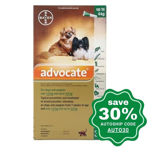 Bayer - Advocate for Dogs 4 kg or below - 3 Tubes - PetProject.HK