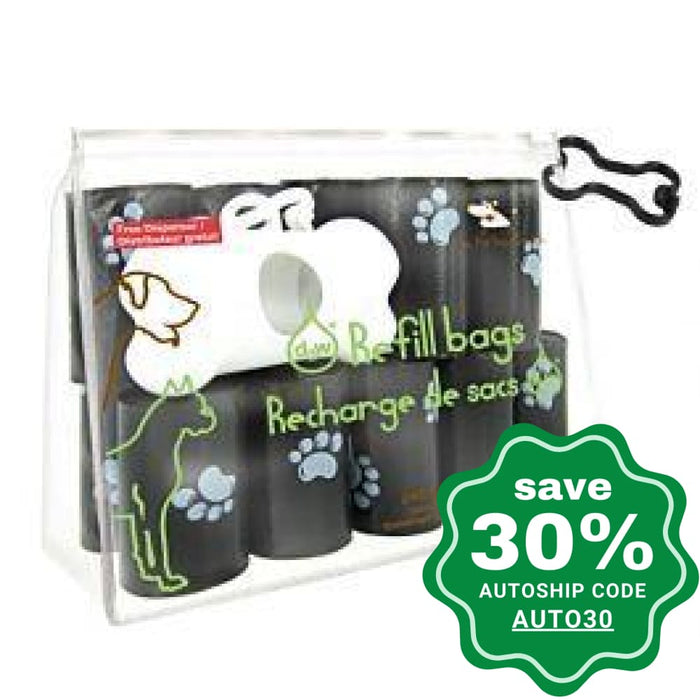 Best Pet Supplies - Biodegradable Refill Bags Black w Paws Scented - 16 Rolls - PetProject.HK