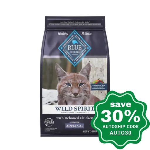 Blue Buffalo - Dry Cat Food Wild Spirit Indoor Adult Chicken Recipe 4Lb Cats