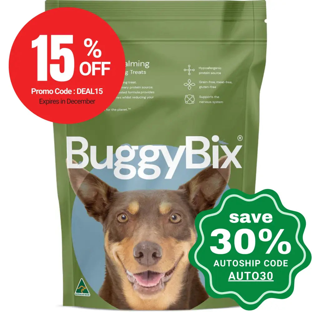 Buggybix - Dried Treats For Dogs All Ages + Calming Eco-Protein Training 170G